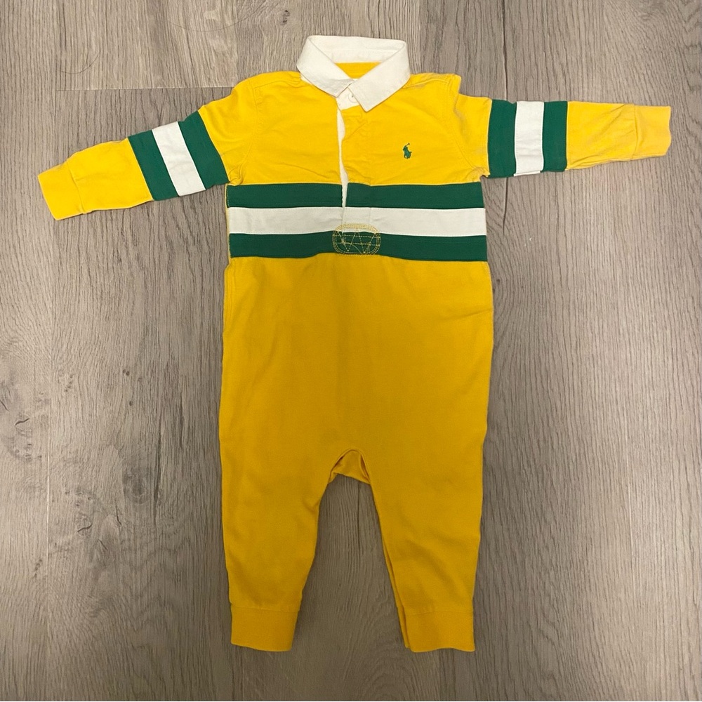 Ralph Lauren Baby Rugby Long Sleeve One Piece